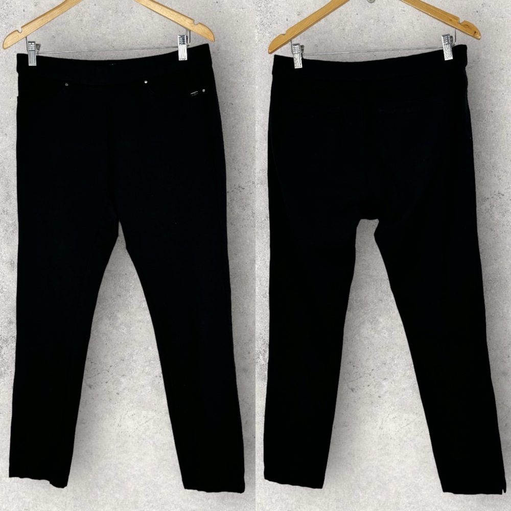 FDJ Black Jeggings Skinny Jeans Elastic Waist Womens‎ Size 32 Stretch Denim Jean
